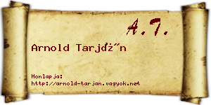 Arnold Tarján névjegykártya